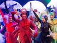 Zachary Vander Heide (centre red) and the cast of the Strathcona Christian Academy's performance of Disney's Little Mermaid.