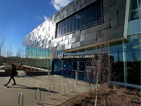 The front entrance of the Mill Woods Library in southeast Edmonton, in February 2016.