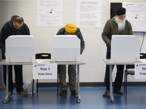 Ward 12 residents cast their byelection vote at the advance voting station in the Meadows Community Recreation Centre, 2704 - 17 St., in Edmonton Alta. on Monday Feb. 8, 2016.