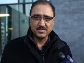 Edmonton-Mill Woods MP and former city councillor, Amarjeet Sohi speaks to media after casting his ballot in an advance poll for the Ward 12 byelection.