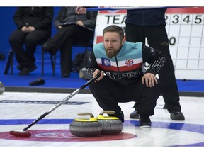 Charley Thomas advanced to the Boston Pizza Cup 1-2 game after defeating Mick Lizmore Thursday night in Camrose.