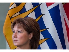 B.C. Premier Christy Clark listens during an announcement regarding protecting British Columbia's Great Bear Rainforest, at the Museum of Anthropology in Vancouver, B.C., on Febr. 1, 2016. An agreement has been reached to protect 85 per cent of British Columbia's Great Bear Rainforest from logging, ending a decades-long battle to safeguard the central coast rainforest.