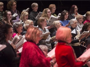 Edmonton Metropolitan Chorus in rehearsal.