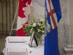Former Alberta Premier Don Getty died Friday at the age of 82. A book of condolence has been set up in the rotunda of the Alberta Legislature.