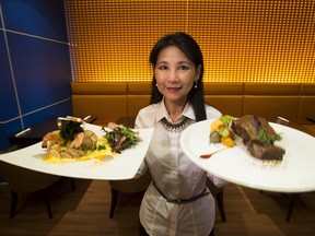 Tan Lim from Lazia Restaurant with Japanese robata prawns and braised beef short ribs.