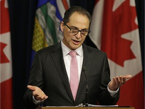 Alberta Finance Minister Joe Ceci released details on Feb. 24, 2016, about the province's 2015-16 third quarter fiscal update and economic statement.