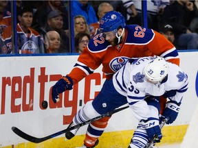 Eric Gryba, shpown here in action against the Maple Leafs on Feb. 11, could be an attractive trade option as teams look for solid rental defencemen for a playoff run.