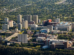 An aerial view of the University of Alberta in Edmonton on Sept.10, 2015.