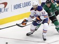 Edmonton Oilers defenceman Eric Gryba, seen here during an NHL game in Dallas, scored his first goal in 138 games against Columbus on Tuesday, Feb. 2, 2016.