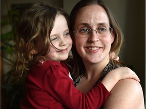 Heather MacKenzie and daughter Grace Wheler, 4. MacKenzie lobbied the public school board to add a French immersion program.