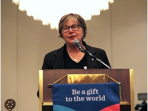 Marjorie Bencz, executive director of Edmonton's Food Bank, told the Edmonton Rotary Club on Monday demand for her organization's services are climbing as the economy dips.