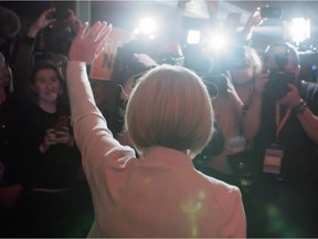 A still from Day of Change, a new documentary film from Edmonton-based director Kelly Wolfert profiling Alberta's 2015 Election Day and the NDP's stunning victory.