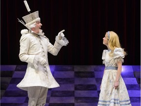 Andrew MacDonald-Smith and Ellie Heath perform in Alice Through The Looking-Glass, playing at the Citadel Theatre until Mar 20.