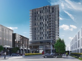 Artist rendering of West Block condo complex (formerly Glenora Skyline) on Stony Plain Road and 142 Street.