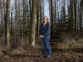 Edmonton and Area Land Trust project coordinator Rebecca Ellis in Boisvert's GreenWoods, north of Morinville.