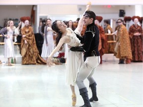 Mariko Kondo and Kelley McKinlay rehearse the lead roles in Alberta Ballet 's Romeo & Juliet.