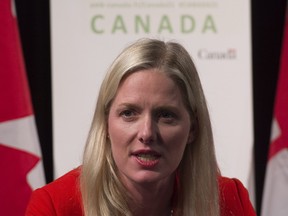 Canadian Minister of Environment and Climate Change Catherine McKenna speaks during a news conference, in Paris, France, on Nov. 29, 2015.
