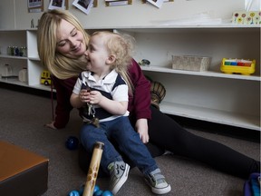 Kaley Smith and her son Trystan McLean, 18 months, at the Braemar School daycare. For a young mother, finding an affordable apartment is a daunting task.