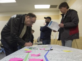 The City of Edmonton  hosted a bike-lane open house at the Royal Gardens community hall on March 19, 2016.