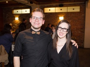 Matthew Stepanic and Breanna Mroczek at Glass Buffalo's 10th Issue Launch at Yellowhead Brewery.