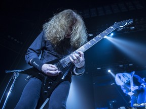 Megadeth frontman Dave Mustaine performs Wednesday, March 9, 2016, at Rexall Place in Edmonton.