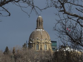 EDMONTON ALBERTA, DECEMBER 17, 2015: A frosting of snow looked festive on the Legislature's dome in Edmonton on Thursday Dec. 17, 2015. (photo by John Lucas/Edmonton Journal)