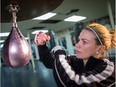 Jelena Mrdjenovich trains at Avenue Boxing Club in Edmonton on January 28, 2015.