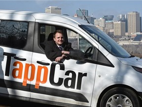 TappCar representative Pascal Ryffel announces the date of its official launch in Edmontonin March 2016.