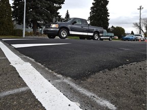 The city installed speed bumps along 97B Ave. in Ottwell as part of a traffic shortcutting pilot project for four Edmonton neighbourhoods September 2015.