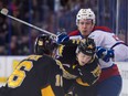 during playoff action versus the Brandon Wheat Kings/Edmonton Oil Kings at Rexall Place Edmonton, Alta on Thursday, March 31, 2016.(Photo by Ryan Wellicome) ORG XMIT: Edmonton Oil Kings vs Brandon Wh