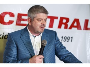 Edmonton Oilers head coach Todd McLellan speaks during a Sport Central press conference in Edmonton on March 17, 2016. McLellan takes over as Ambassador from St. Louis Blues head coach Ken Hitchcock.
