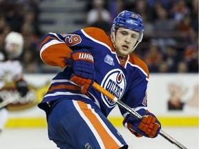 Edmonton's Leon Draisaitl (29) is seen during the second period of an NHL game between the Edmonton Oilers and the Anaheim Ducks at Rexall Place in Edmonton, Alta., on Monday March 28, 2016.