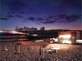 An artist's rendering of the concert/festival site proposed by Northlands.