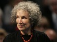 Margaret Atwood speaks in Edmonton on April 7.