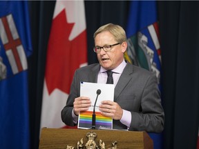 Alberta Education Minister David Eggen released guidelines to assist school boards in developing policies to create and promote safe learning environments for all students, including LGBTQ youth, on Jan. 13, 2016, in Edmonton.