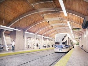 An artist rendering of Wagner station on the planned LRT Valley Line.