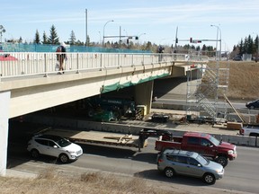 Construction on the 53 Avenue overpass will reduce Whitemud Drive  to two lanes each direction and close the Terwillegar off-ramp for four periods of about 16 days each in April, May, July and August. The first closure starts Friday at 10 p.m.