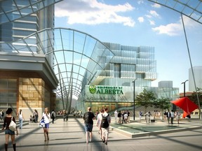 An artist's rendering of the Galleria plaza looking west to the planned University of Alberta building. The Galleria Foundation and city signed an agreement around the city's $58.3-million contribution to the project.