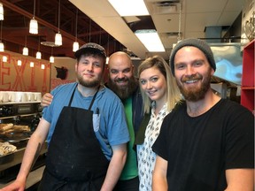 From left, Brad Hafner, Mark Bellows, Kelsey Trites and Ryan Brodziak are ready for crowds to descend for a pop-up Friday March 18.