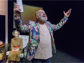 Manon Beaudoin, left, and Brian Dooley in The Passion of Narcisse Mondoux, a joint production from Northern Light Theatre and L'UniThéâtre.