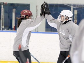 Discover Hockey program players learn the fundamentals of playing fun and competitive hockey during 12 on-ice sessions. The players come from a diverse range of backgrounds and abilities. The program runs throughout the year in Edmonton and Calgary.