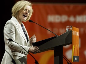 Alberta Premier Rachel Notley speaks at the 2016 NDP national convention in Edmonton.
