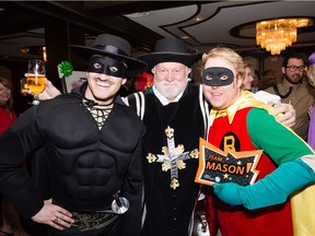 From left, Neil LeGrandeur,  Nick Lees, and Matt DeBeurs at the I Wish FOR A NEW WAITER Gala the Chateau Lacombe.