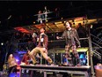 Actors Ryley Tennant (left) and Daniel Yeh during a performance of Rent at ATB Financial Arts Barns.