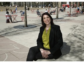 Rayanne Doucet, executive director, Edmonton Poetry Festival, at Churchill Square.