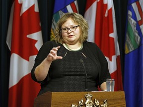 Health Minister Sarah Hoffman announces on Oct. 23, 2015, that the NDP government has named a new board to run Alberta Health Services.