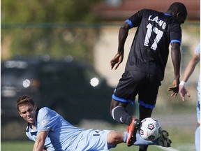 Former FC Edmonton midfielder Lance Laing, seen here playing against his current team, Minnesota United FC, is returning to Edmonton for the first time since playing for the Eddies. (File)