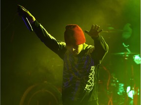 Singer Tyler Joseph of Twenty One Pilots in concert at the Jubilee Auditorium.