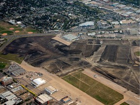 An aerial view of construction on the former city centre municipal airport which is becoming the community of Blatchford. The city has ample cost effective ways to increase density without forcing infill on mature neighbourhoods,  says letter writer Taras Nohas.