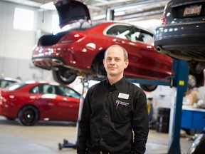 Christian Ellison, service manager at Mercedes-Benz Edmonton West, says “there’s nothing more satisfying than using your hands to repair something.”
